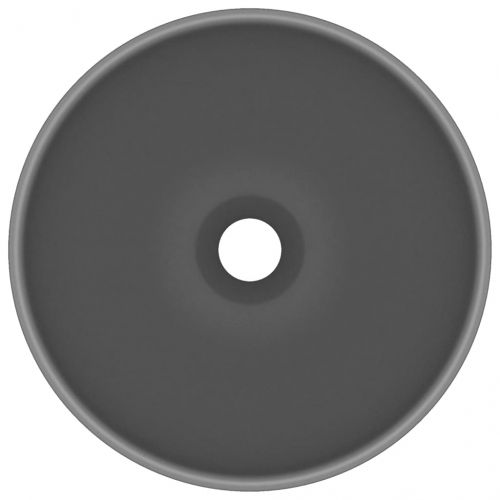 Мивка за баня лукс кръгла тъмносив мат 32,5x14 см керамика