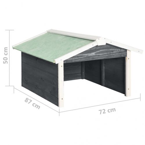 Гараж за роботизирана косачка, 72x87x50 см, сиво и бяло, чам