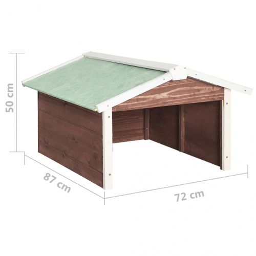 Гараж за роботизирана косачка, 72x87x50 см, мока и бяло, чам