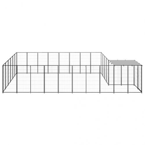 Клетка за кучета, черна, 15,73 м², стомана