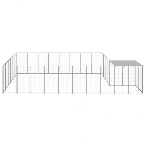 Клетка за кучета, сребриста, 15,73 м², стомана