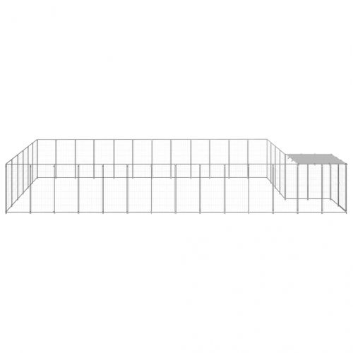 Клетка за кучета, сребриста, 22,99 м², стомана