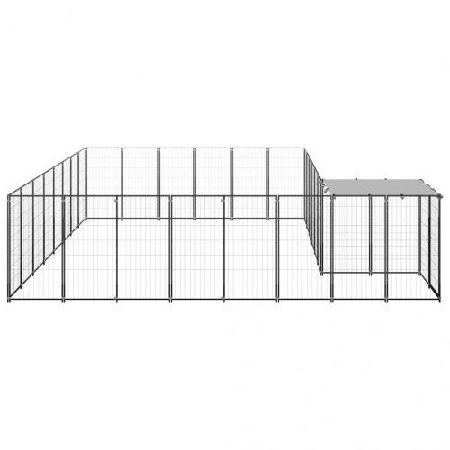 Клетка за кучета, черна, 15,73 м², стомана
