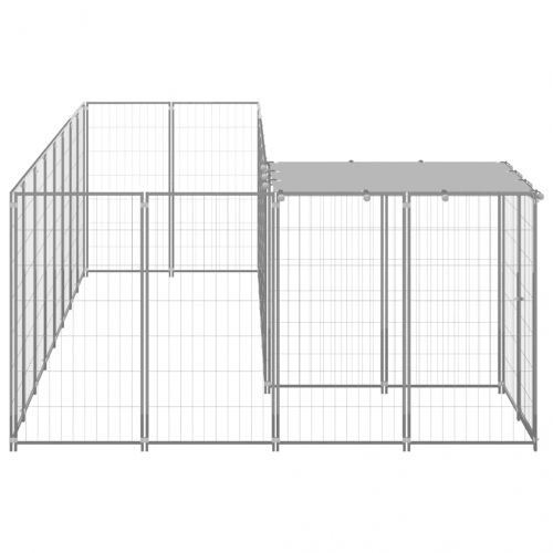 Клетка за кучета, сребриста, 6,05 м², стомана