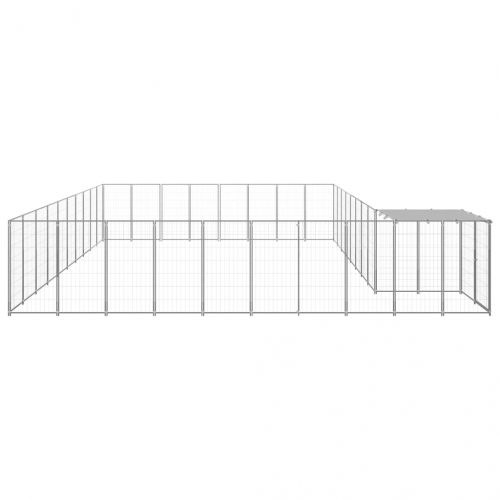 Клетка за кучета, сребриста, 25,41 м², стомана