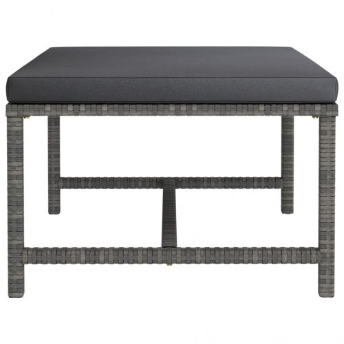 Модулна табуретка с възглавница, сива, полиратан