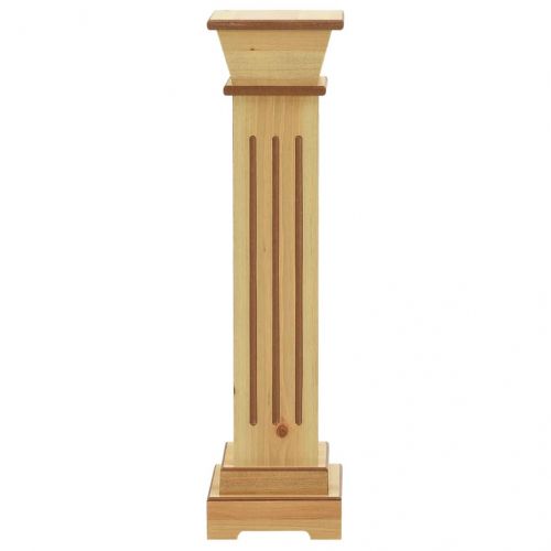 Класическа стойка за цветя квадрат светло дърво 17x17x66 см МДФ