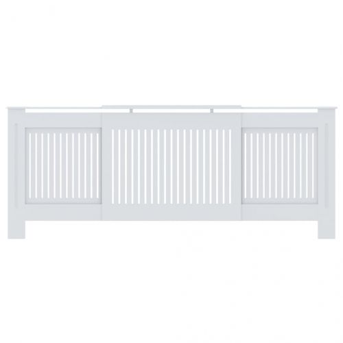 МДФ параван за радиатор, бял, 205 см