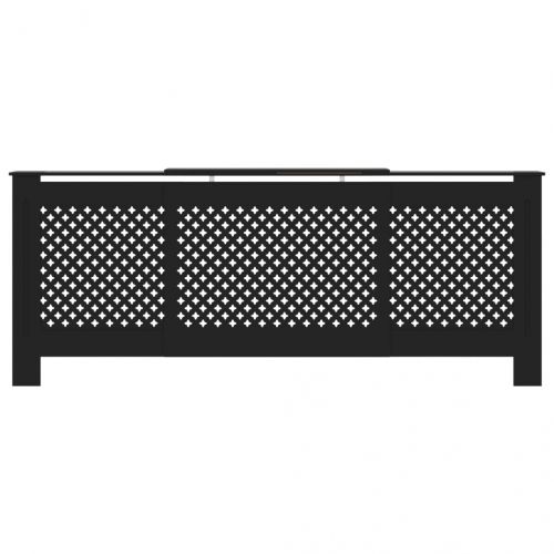 МДФ параван за радиатор, черен, 205 см