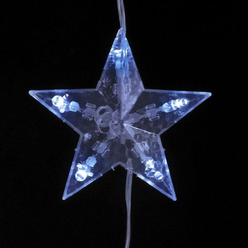 LED завеса от светещи звезди, 200 LED, синя, 8 режима