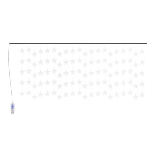 LED завеса от светещи звезди, 500 LED, студено бяло, 8 режима