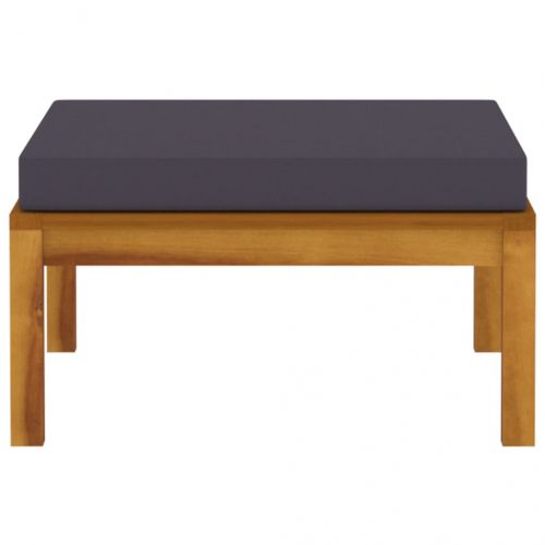 Табуретка, тъмносива възглавница, акациево дърво масив