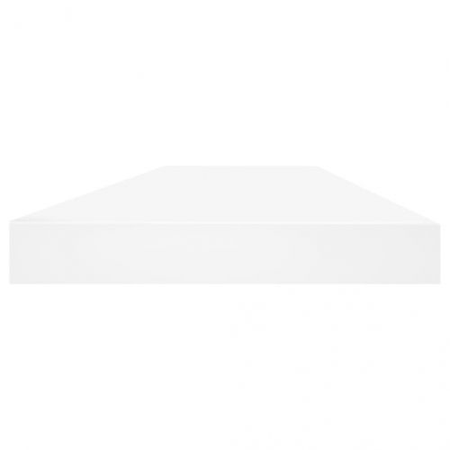 Окачен стенен рафт, дъб и бял, 60x23,5x3,8 см, МДФ