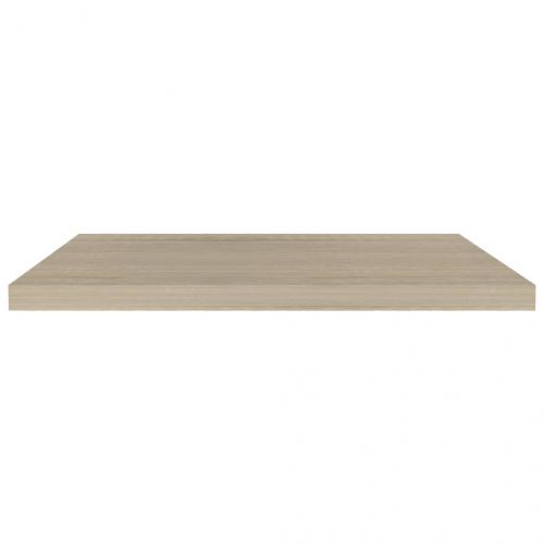 Окачени стенни рафтове, 2 бр, дъб, 80x23,5x3,8 см, МДФ