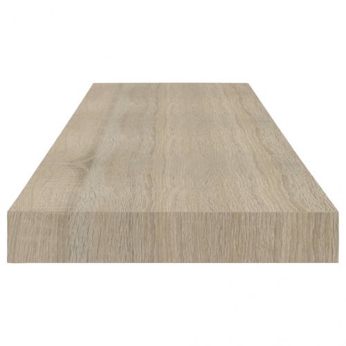Окачени стенни рафтове, 2 бр, дъб, 80x23,5x3,8 см, МДФ