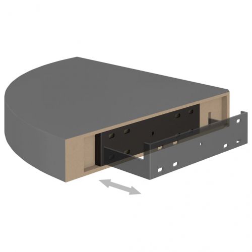 Окачени ъглови рафтове, 2 бр, сив гланц, 25x25x3,8 см, МДФ