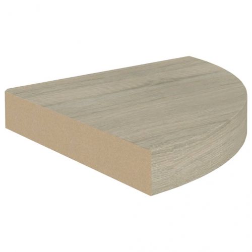 Окачени ъглови рафтове, 4 бр, дъб, 25x25x3,8 см, МДФ