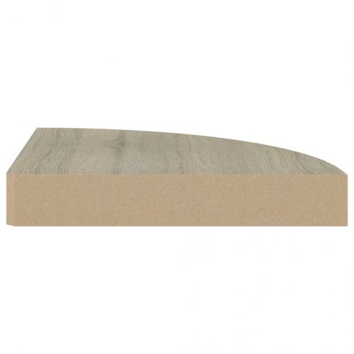 Окачени ъглови рафтове, 4 бр, дъб, 25x25x3,8 см, МДФ