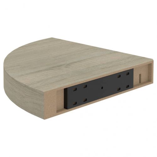 Окачени ъглови рафтове, 4 бр, дъб, 25x25x3,8 см, МДФ