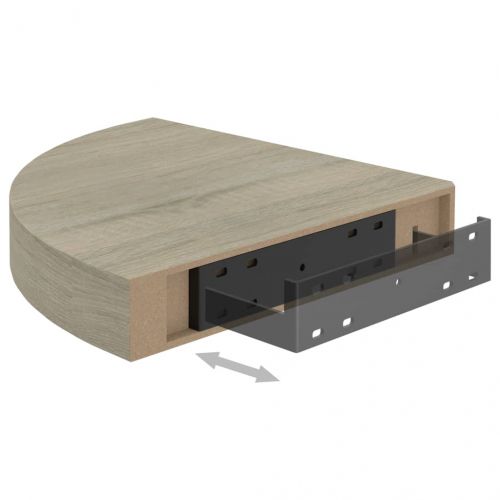 Окачени ъглови рафтове, 4 бр, дъб, 25x25x3,8 см, МДФ