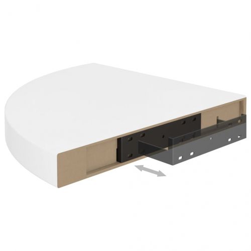 323907 Floating Corner Shelf High Gloss White 35x35x3,8 cm MDF