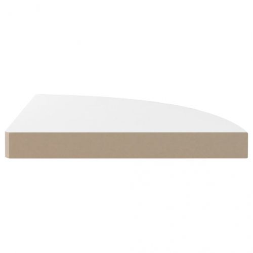 323909 Floating Corner Shelves 4 pcs High Gloss White 35x35x3,8 cm MDF