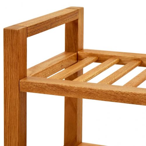 Поставка за обувки с 4 рафта, 50x27x80 см, дъбов масив