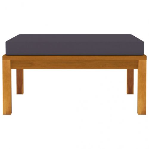 Градински лаундж комплект тъмносиви възглавници 3 части акация