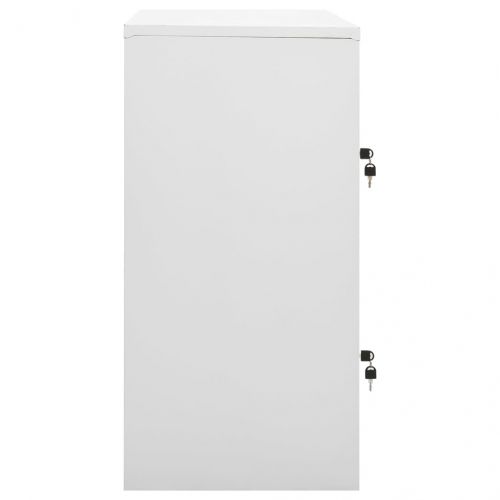 Заключващ се шкаф, светлосиво и червено, 90x45x92,5 см, стомана