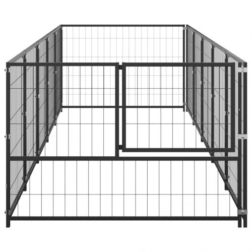 Клетка за кучета, черна, 5 м², стомана