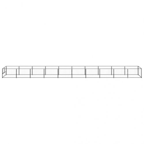 Клетка за кучета, черна, 10 м², стомана