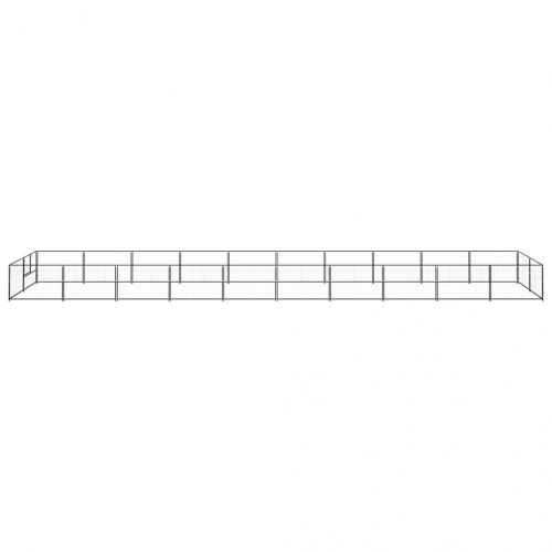 Клетка за кучета, черна, 20 м², стомана