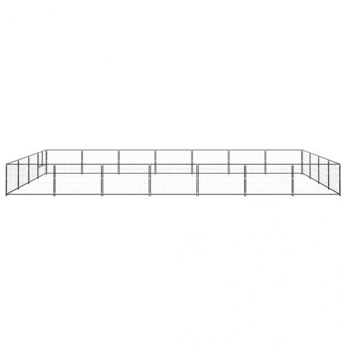 Клетка за кучета, черна, 28 м², стомана