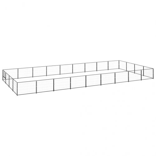 Клетка за кучета, черна, 36 м², стомана