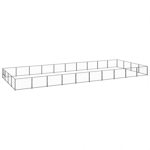 Клетка за кучета, черна, 40 м², стомана