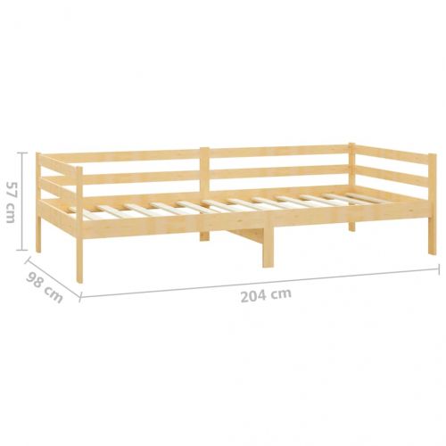 Дневно легло с матрак, 90x200 см, борово дърво масив