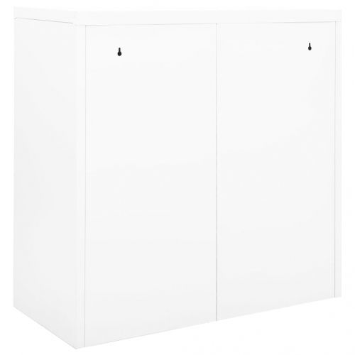 Шкаф с плъзгаща врата, бял, 90x40x90 см, стомана