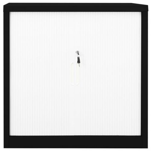 Шкаф с плъзгаща врата, черен, 90x40x90 см, стомана