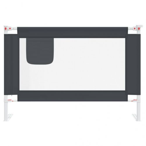 Ограничител за бебешко легло, тъмносив, 100x25 см, плат