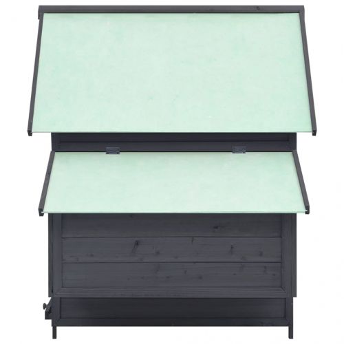 Птичарник, сиво и бяло, 150x96x110 см, масивен чам