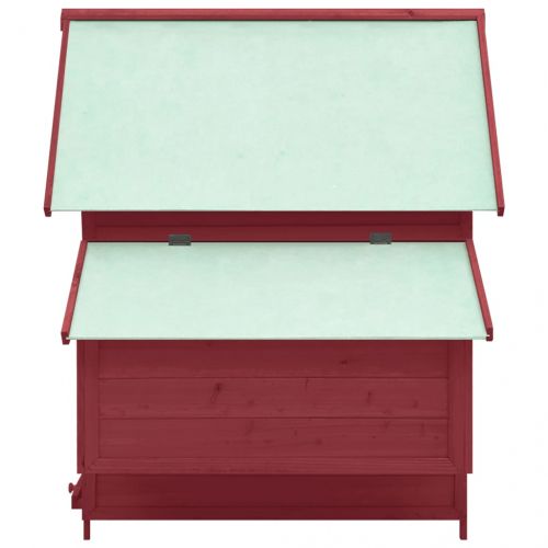 Птичарник, червено и бяло, 150x96x110 см, масивен чам