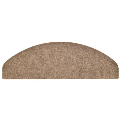 Изтривалки за стълби, самозалепващи се, 15 бр., 65x21x4 см, бежови, полукръгли, големи