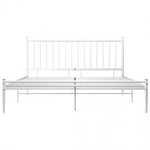 Рамка за легло, бяла, метал, 200x200 cм