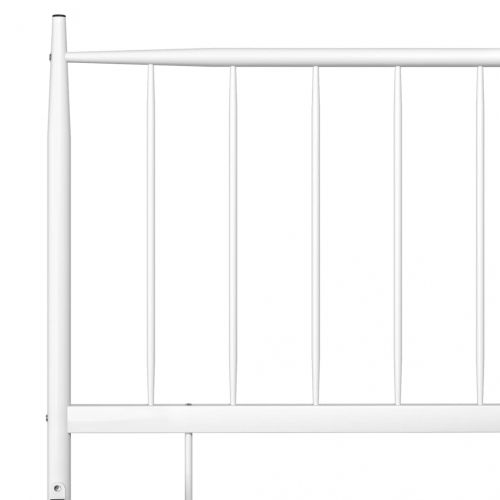 Рамка за легло, бяла, метал, 200x200 cм