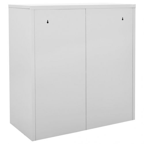 Заключващ се шкаф, светлосиво и червено, 90x45x92,5 см, стомана