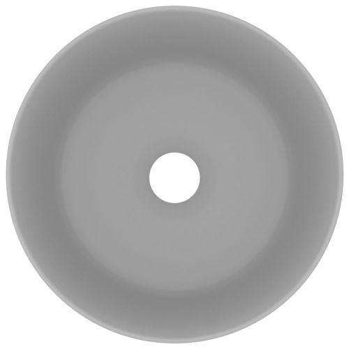Луксозна кръгла мивка, матово светлосива, 40x15 см, керамика