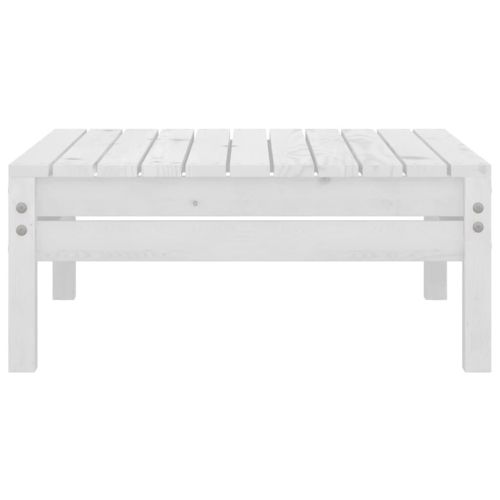 Градински лаундж комплект, 7 части, бял, бор масив