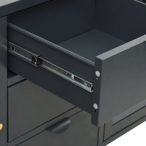 Бюфет, антрацит, 105x35x70 см, стомана и закалено стъкло