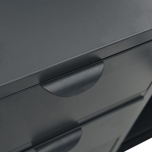 Бюфет, антрацит, 105x35x70 см, стомана и закалено стъкло