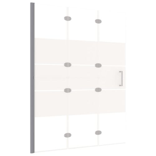 Сгъваем душ параван, ESG стъкло, 100x140 см, бял